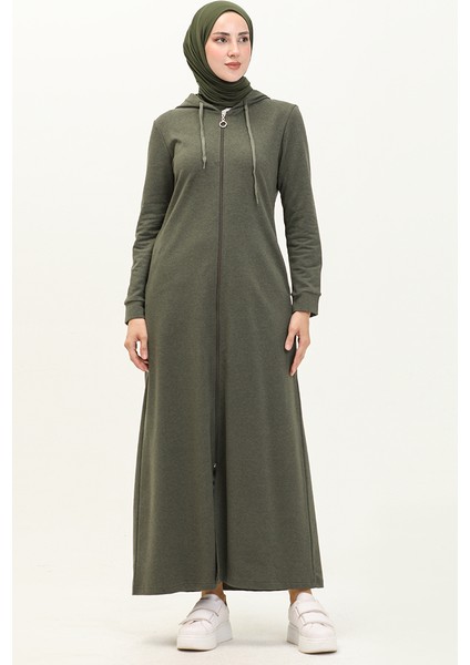 Kapüşonlu Cepli Spor Ferace 3011-02 Haki