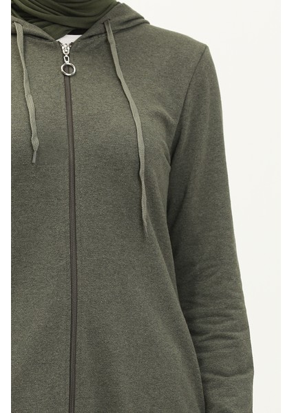 Kapüşonlu Cepli Spor Ferace 3011-02 Haki fırsatları