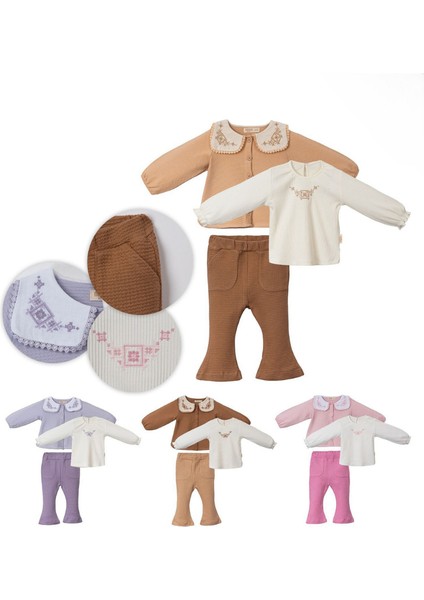 Gömlekli 3'lü Takım - Kahverengi