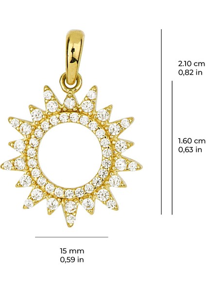 14 Ayar Altın Güneş Kolye Ucu 1,25 gr fiyatları