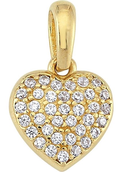14 Ayar Altın Taşlı Kalp Kolye Ucu 0,71 gr
