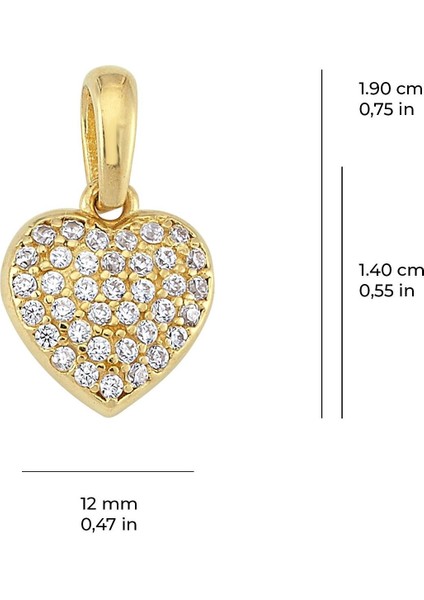 14 Ayar Altın Taşlı Kalp Kolye Ucu 0,71 gr fiyatları