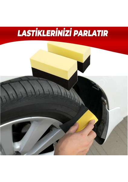 - Oto Lastik Parlatıcı Sünger 2'li Paket, U Şeklinde Eğimli Araba Lastiği Parlatıcı Sünger, Araç Lastik ve Plastik Parlatma Uygulama Süngeri