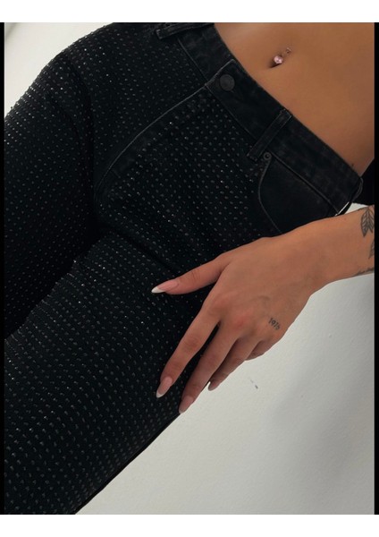 Kadın Taşlı Basic Jean - Taşlı Denim - Taş Detaylı Kot Pantolon modelleri
