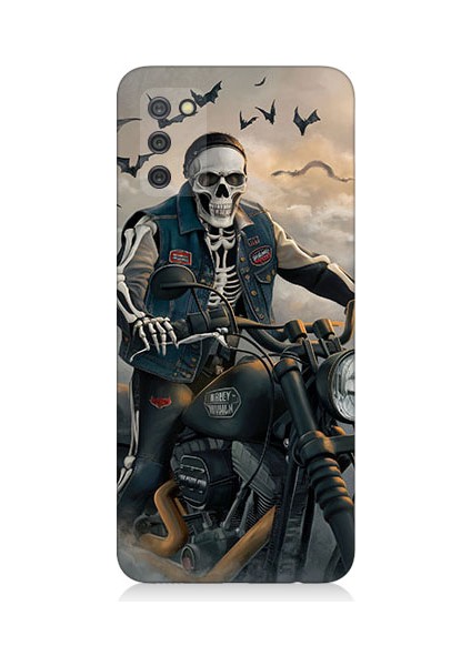 Samsung Galaxy A02S Uyumlu Iskelet Motosiklet Desenli Silikon Kılıf