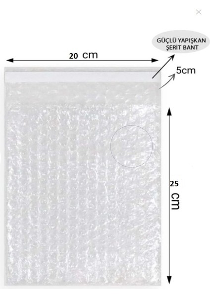 Balonlu Patpat Torba Bantlı 20x25 +5 (25 Adet) Baloncuklu Torba fiyatları