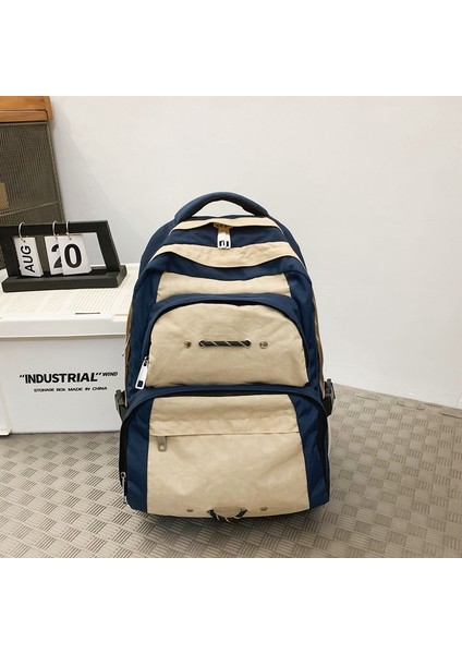 Sırt Çantası Erkek Moda Sokak Markası Renk Eşleştirme Seyahat Açık Iş Giysisi Sırt Çantası Kadın Üniversite Öğrencisi Tasarım Okul Çantası (Yurt Dışından)