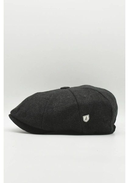 Erkek Yün Şapka Kasket Gotham Newsboy Cap-Siyah