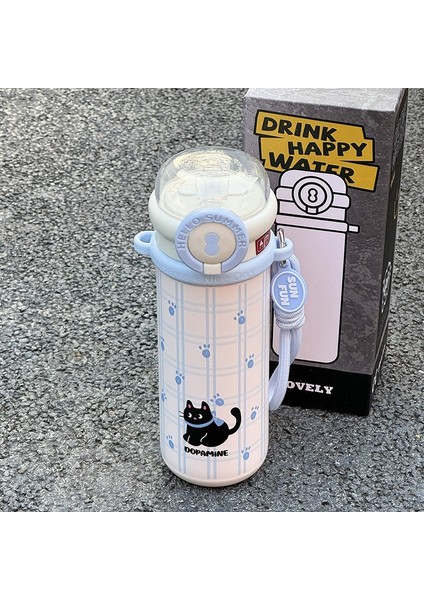 Kedi Taşınabilir Bardak 316 Su Bardağı Sevimli Süper Sevimli Yalıtımlı Bardak Öğrenci Paslanmaz Çelik Basit (Yurt Dışından)