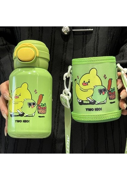 Kızlar Için Yüksek Görünümlü Pipetli Termos Bardak, Pipetli Sevimli Hayvanlar, Paslanmaz Çelik Portatif Ipli Üniversal Su Bardakları (Yurt Dışından)