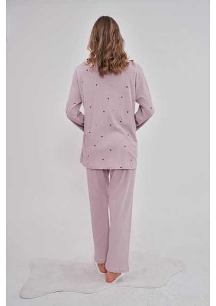Lila Büyük Beden Kadın Pijama Takımı modelleri