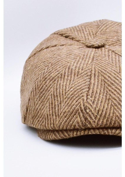 Erkek Kasket Peaky Blinders Balıksırtı Desenli Yün Şapka-Esnek Lastiklil fiyatları