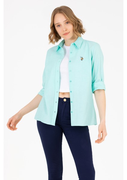 Kadın Mint Gömlek Basic 50262888-VR090