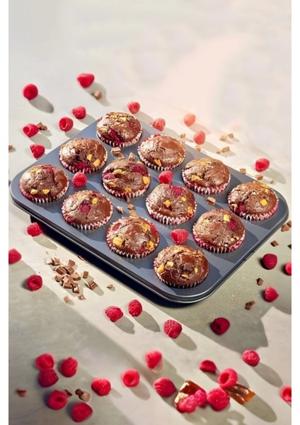 Cupcake Muffin Kalıbı 12'li Kek Yanmaz Kurabiye Kalıbı Fırın Çörek Kapsül Tepsisi Paslanmaz Siyah fiyatları