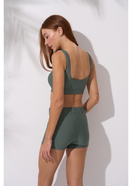 Şortlu Toparlayıcı Bra Bikini Takım Haki 241247 fiyatları