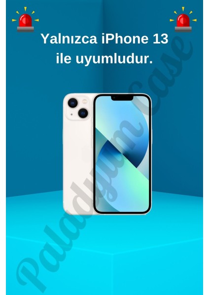 Paladyum Case iPhone 13 Uyumlu Simli Kurdeleli Şeffaf Kılıf