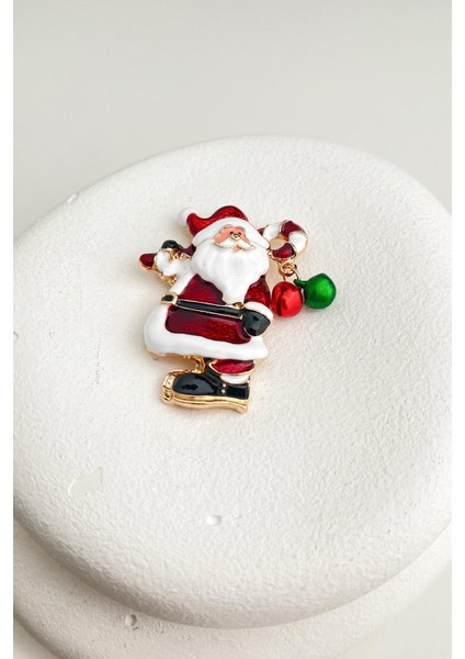 Yılbaşı Özel Sevimli Noel Baba Broş (5cm)