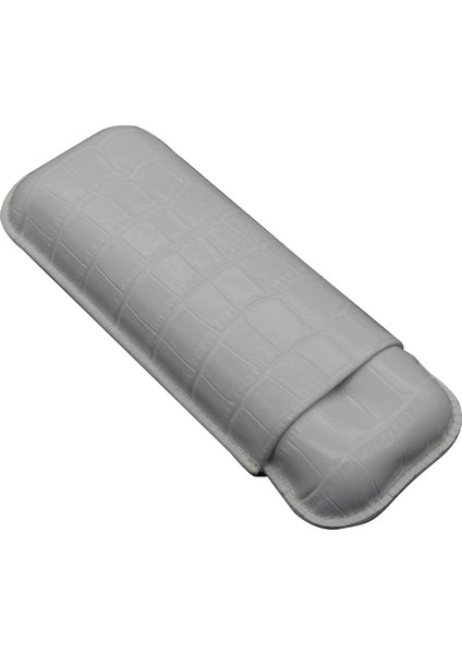 Gerçek Deri El Yapımı Puro Kılıfı Ikili (60 Ring) Croco Nieve