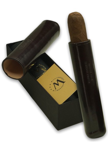 Gerçek Deri El Yapımı Puro Kılıfı Tekli (65 Ring) Viena modelleri