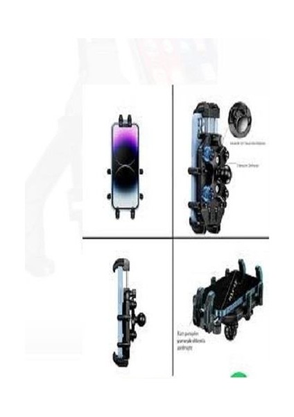 Kastel Ayna Bağlantılı Üniversal Motosiklet Telefon Tutucu