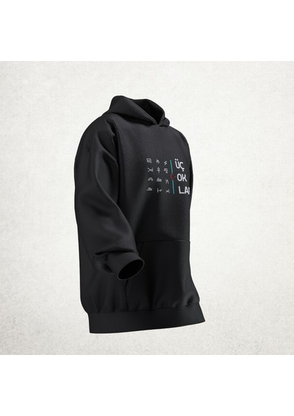 Üç Oklar Tasarımlı Hoodie