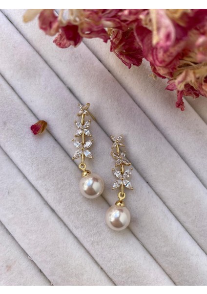 Mia Takı Çelik Sarkıtlı Narin Inci Küpe