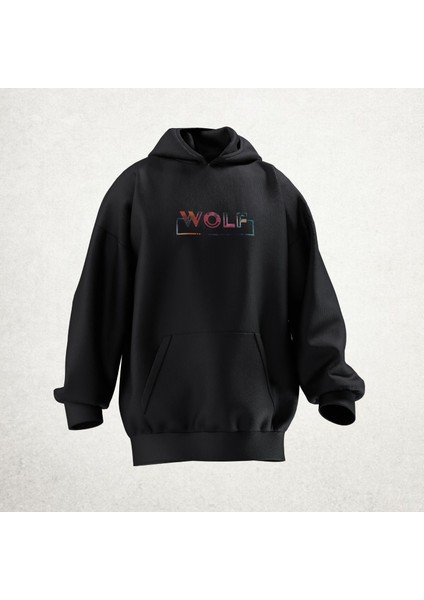 Wolf Tasarımlı Unisex Hoodie