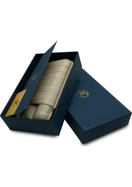 Gerçek Deri El Yapımı Puro Kılıfı Üçlü (60 Ring) Croco Piedra modelleri