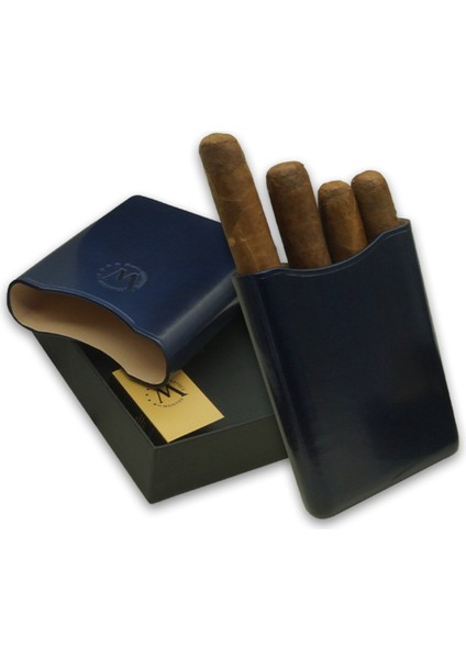 Gerçek Deri El Yapımı Puro Kılıfı Dörtlü (55 Ring) Milan fırsatları