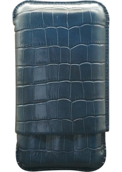 Gerçek Deri El Yapımı Puro Kılıfı Üçlü (60 Ring) Croco Oceano fiyatları