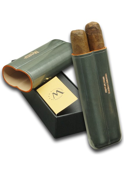 Gerçek Deri El Yapımı Puro Kılıfı Ikili (52 Ring) Shadow fırsatları