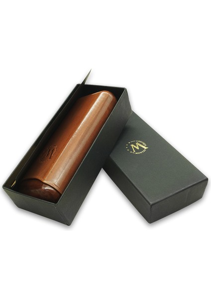 Gerçek Deri El Yapımı Puro Kılıfı Ikili (65 Ring) Roma modelleri