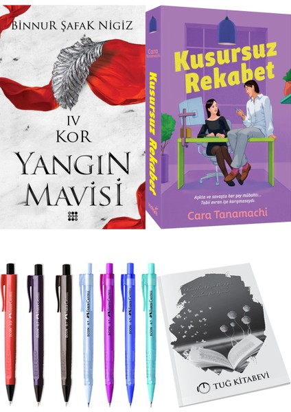 Kusursuz Rekabet ve Dokuz Yayınları Yangın Mavisi 4 Kor Binnur Şafak Nigiz + Hediyeli