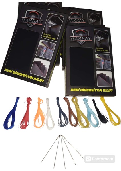 Dikişli Direksiyon Kılıfı Damarlı Siyah Deri Siyah Dikişli Yeni Ford Transit Için fırsatları