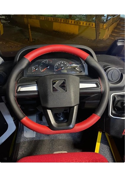 Dikişli Direksiyon Kılıfı Noktalı/kırmızı/// Kırmızı Dikişli Karsan Jest Son Kasa Için