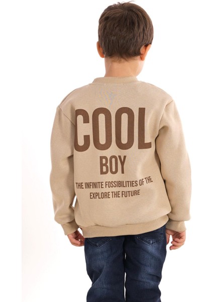 Cool Boy Baskılı Vizon Renk Erkek Çocuk Sweat fırsatları