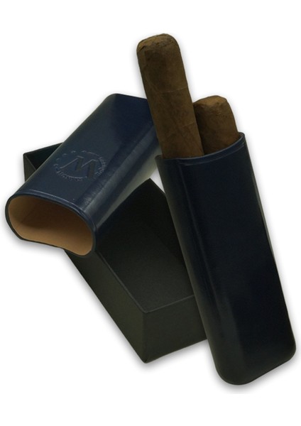 Gerçek Deri El Yapımı Puro Kılıfı Ikili (52 Ring) Milan modelleri