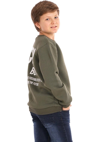 Cool Boy Baskılı Haki Renk Erkek Çocuk Sweat fırsatları