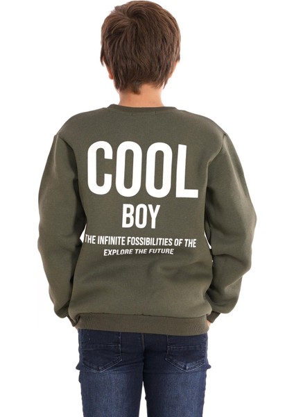 Cool Boy Baskılı Haki Renk Erkek Çocuk Sweat indirimleri