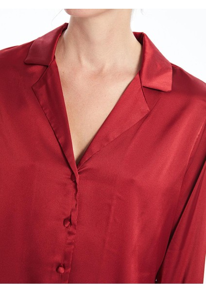 Gömlek Yaka Saten Kadın Pijama Takımı modelleri