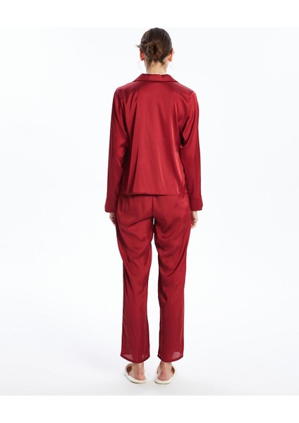 Gömlek Yaka Saten Kadın Pijama Takımı fırsatları