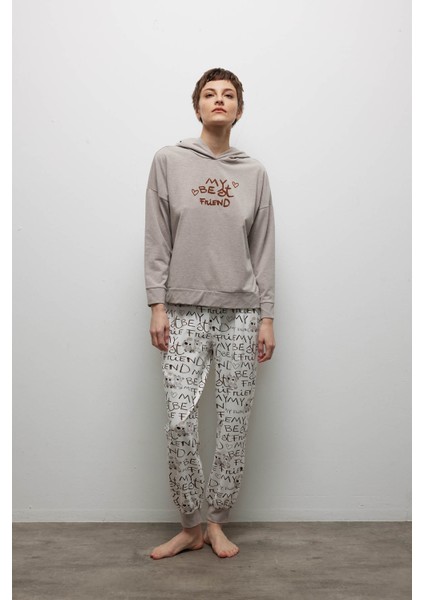 Kadın Pamuklu Uzun Kollu Kapüşonlu Sweatshirt fiyatları