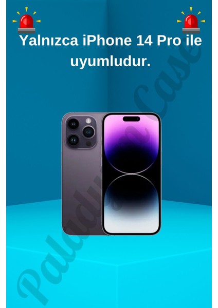 Paladyum Case iPhone 14 Pro Uyumlu Simli Kurdeleli Şeffaf Kılıf