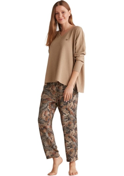 Kadın Silky Feel Bej Pijama Takımı 9517 fiyatları