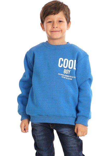 Cool Boy Baskılı Saks Renk Erkek Çocuk Sweat