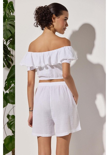 Mini Şort Double Face Müslin Kumaş modelleri