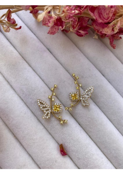 Mia Takı Çelik Tek Kanatlı Kelebek Küpe