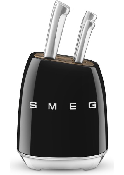 Smeg 50's Style KBSF02 Siyah Standlı Bıçak Seti