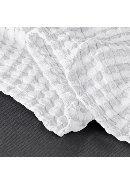 | %100 Pamuk Waffle Desen Çift Kişilik Beyaz Pike |yatak Örtüsü | 200 x 230 | Battaniye | Çok Amaçlı Örtü