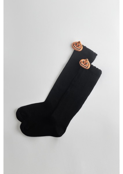 Kız Çocuk Halloween Detaylı Dizaltı Çorap Siyah modelleri
